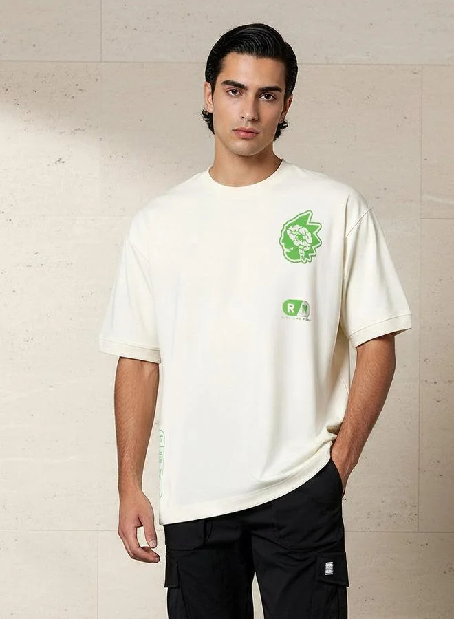 Men Regular Fit Crew Neck Short Sleeves Rick and Morty Print T-shirt